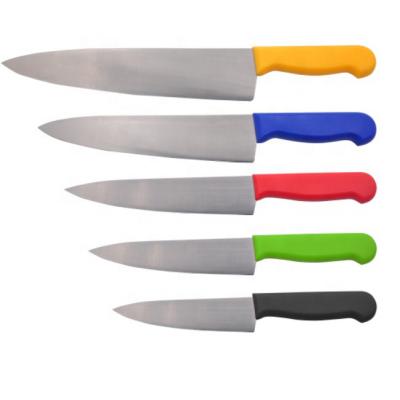 China Sustainable Commercial Kitchen Accessories HACCP Color Coded Stainless Steel Chef's Knife Meat Bread Knife With Low MOQ for sale