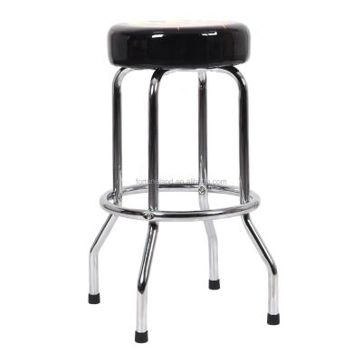 China Short Shop Seat, Stainless Steel Bar Stool, Modern Metal PVC Leather Round Bar Stools Bar Stools for sale