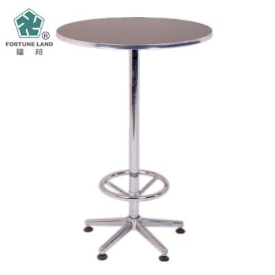 China Modern High Top Cocktail Bar Table With Stainless Steel Base Modern Fashion Table for sale