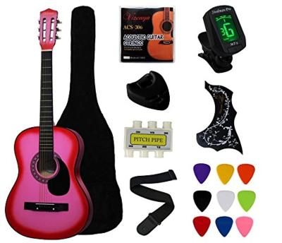 China Pink Beginner Acoustic Guitar Starter Pack Acustic Student Guitar 38