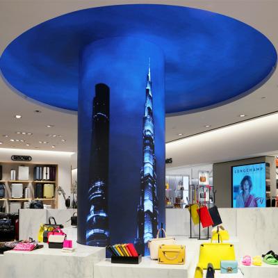 China P2.5 P3 P4 Indoor Advertising Flexible Led Video Wall For Column Shape Advertising for sale