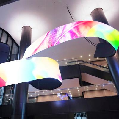 China Indoor advertising full color flexible p4 led display for creative shape for sale