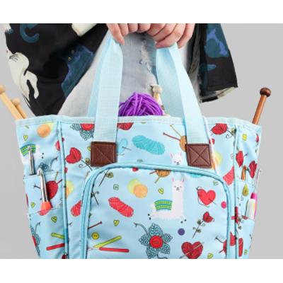 China Knitting Organizer Tote Bag Needle Knitting Oxford Storage Bag for sale