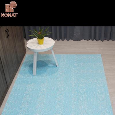 China Retro Memphis Pattern Soft Interlocking Waterproof Blue Play Mat for sale