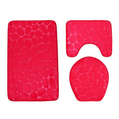 China Anti Slip Modern Washable Absorbent Memory Foam 3d Adjustable Modern Washable Stone Pebble Bathroom Bath Mat for sale