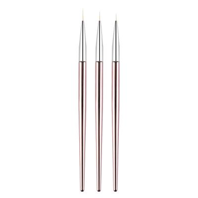 China Finger Nail Beauty 3 Sets nail draw pencil, wire drawing, flower light therapy pen nail drawing pen rose gold pen holder for sale