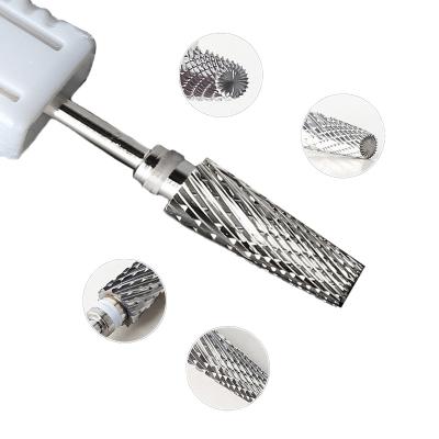 China Beauty Salon+home Silver polishing head for semi stick nail enhancement, extended edge grinding head nail removal anti corrosion for sale