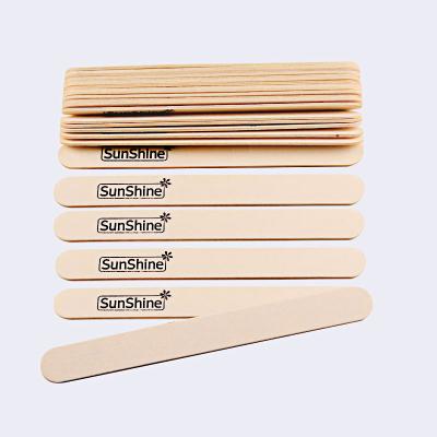 China Emery+Wood Wooden Nail file factory wholesale custom logo professional 100/180 grit white nail file for sale