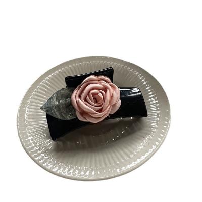 China European and American Style Wholesale New Women Hair Clips Accessories European 12cm Fashion Sweet Pink Rose Flower Large Hair Claw for sale