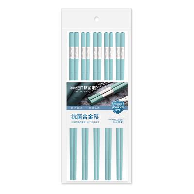 China Sustainable Fashion Reusable Modern Design PET Blue Fiberglass Chopsticks With Groove Surface Handle For Sushi for sale