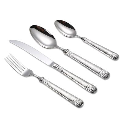 China Sustainable Cathylin High Grade Flatware Wedding Hotel Events Stainless Steel Sliver Cutlery Set for sale