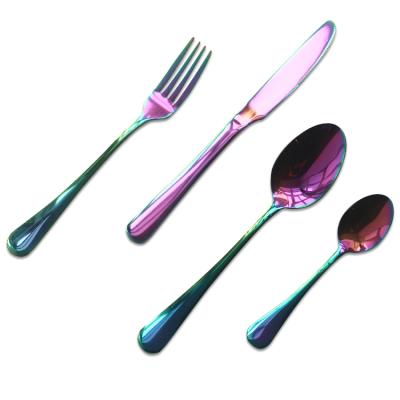 China Cathylin Sustainable Fashion 18/0 Stainless Steel PVD Colored Flatware Set For Restaurant Flatware for sale