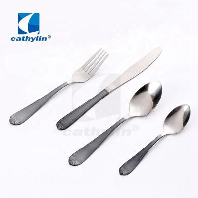 China Viable Stylish Stainless Steel Cutlery Sets, PVD Handle Flatware Set For Wedding Event Restaurant for sale