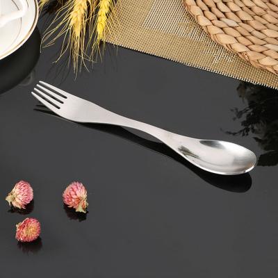 China Sustainable custom logo easy clean and wear mirror polish reusable stainless steel metal spork metalen for sale