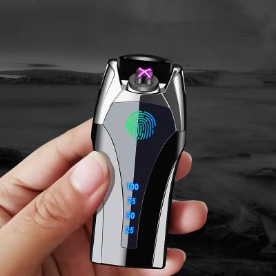 China Logo Fingerprint Touch Sensitive Modern Custom Plasma Arc Cigarette USB Lighter For Arc Lighter Wholesale for sale