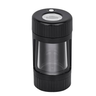 China Smart Design Storage Plastic Jar with Herb Grinder for Smoking Accessories, Herb, Tobacco Storage for sale