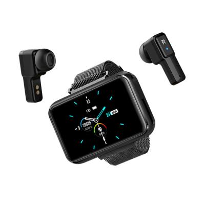 China Hot Selling Newest MP3 Playback 2 in 1 Wireless Smart Earbuds Fitness Watch with Heart Rate Smart Watch Earphone tT91 for sale