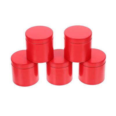 China Empty Coffee Bean Storage Mini Tin Box Food Grade Red Color Food Grade Tea Spice Small for sale