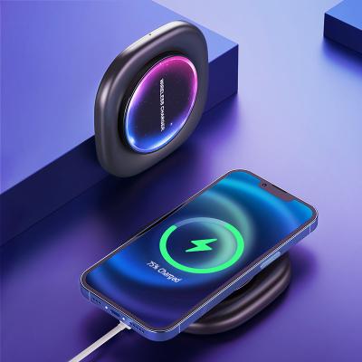 China 2022 15W Qi-Compatible Portable Wireless Charger Compatible with Qi Wireless Charging Protocol for Mobile Phone Earphone iPhone Samsung Huawei for sale