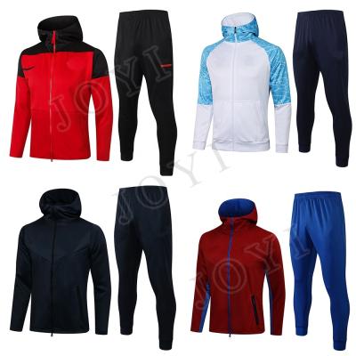 China Feature Full Size Zipper Football Hoodies Tracksuit Men Outdoor Sport Adult Sweater Suit Jacket for sale