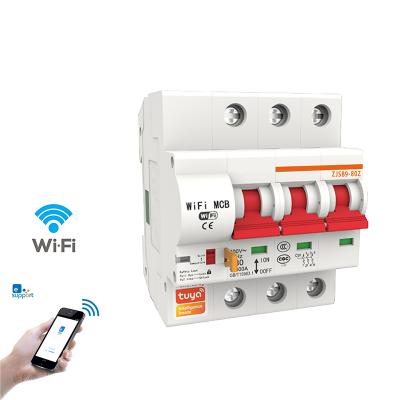 China Intelligence Switch AC 230/400V 125A 1Pole Miniature Din Rail MCB Wifi Smart Circuit Breaker Work With Alexa Tuya App Smart Home 6KA for sale