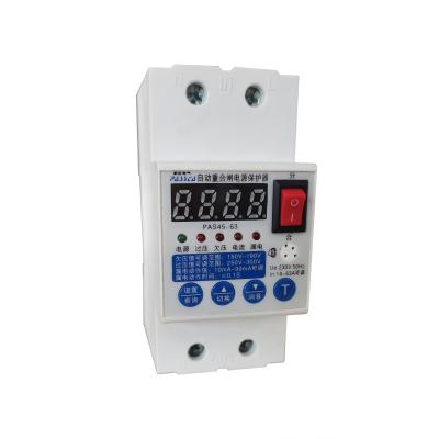 China PAS45-63 2P 63A AUTOMATIC 4.5/6KA auto reclosing miniature circuit breaker mcb protector RCBO lock leakage protector rccb for sale