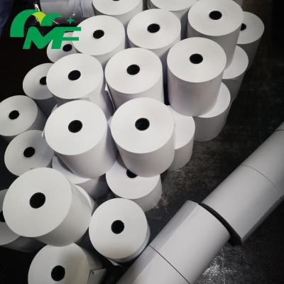 China 100% Virgin Wood Pulp Carbonized NCR Paper 2/3 Parts NCR Carbonless Jumbo Copy Paper Roll For ATM Hotel for sale