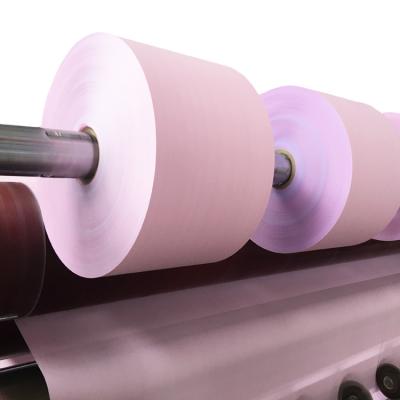 China 100% Blank Custom Wholesale CB 70gsm Pulp Carbonless NCR Wood Copy Paper Carbonless Jumbo Roll For Hospital Supermarket for sale