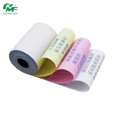 China 2020 Hot Selling White Empty Carbonless Paper 3 4 Ply 2 Ply NCR Carbonless Paper Roll Cash Register Paper for sale