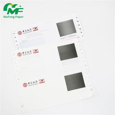 China Bank Continuous Carbonless Printing Paper For Pay Slip Pin Mailer And Security Wrap for sale