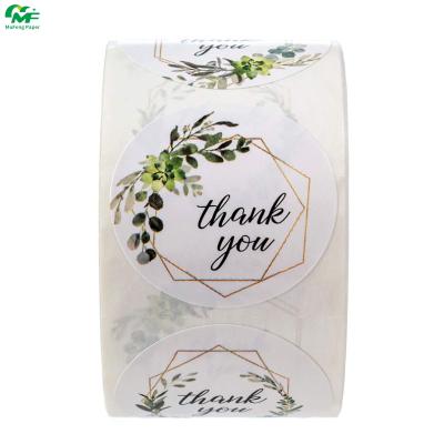 China Waterproof Thank You For Your Order Sticker Circle Round Kraft Paper Thank You Stickers Printing for sale