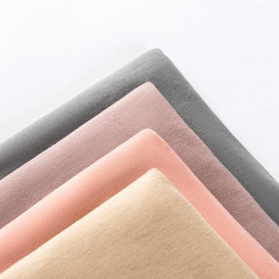 China Warm clear texture good color fastness and comfortable 230gsm RAC Bayer various feel 230gsm RAC Bayer comfortable velor double-sided brushed autumn and winter underwear elastic thermal fabric for sale