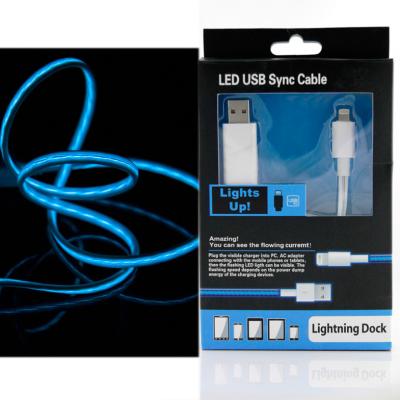 중국 USB 케이블에 뜨 저속한 눈에 보이는 LED 빛 Apple 번개 8 Pin 판매용