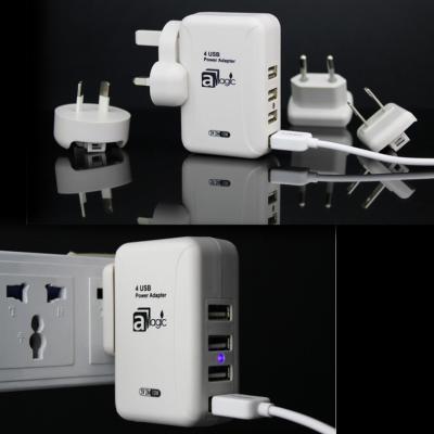 China 10W  AC/DC Wall Travel Charger to 4 Ports USB Power Adapter for Cell Phones Accessories for sale