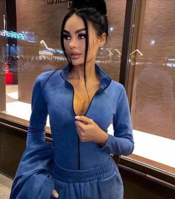 China Solid Color High Quality Anti-pilling Casual Street Wear Women's Long Sleeve Sets Solid Skinny 3 Piece Sport Jogging Suit for sale