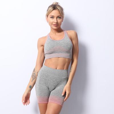 China Breathable Custom Gym Set Workout Clothes Seamless Sports Bra Yoga Leggings 2 Pieces Set Seamless Yoga Set Sport Wear Gym Clothes for sale