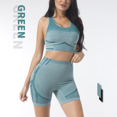 China Yoga Set Breathable Ribbed Seamless Sports Clothing Gym Quick Dry Fitness Sets Women Activewear Seamless Sets for sale