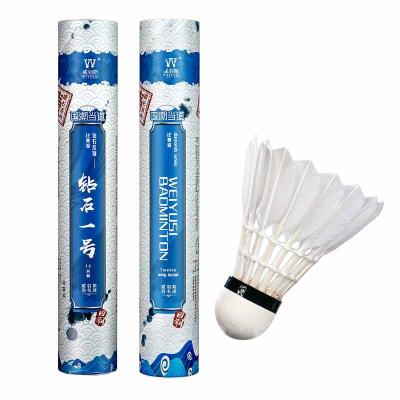 China Competition High quality custom goose feather full round badminton for sale