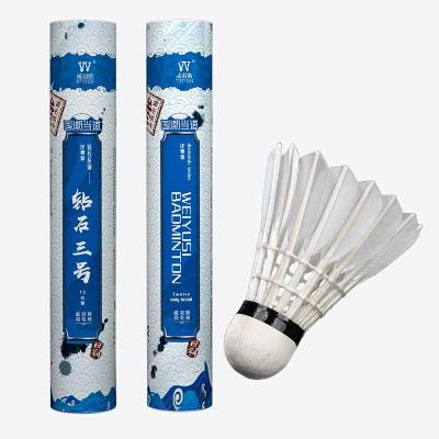 China Training Good Quality Goose Feather Badminton Shuttlecock OEM Customized Head Logo for sale