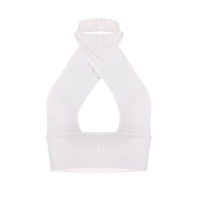 China Summer High Quality Women's Tops Korea Style Clothing Stretch Bib Breathable Vest Sexy Sports Underwear for sale