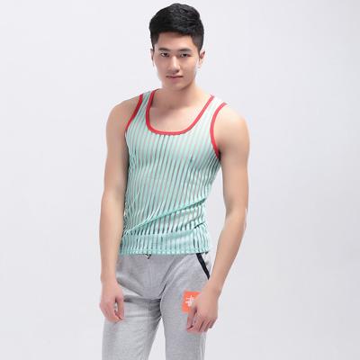 China I-back Heart Wave Breathable Heart Wave Men's Vest Mesh Vest Transparent Men's Breathable Sense of Penetration for sale