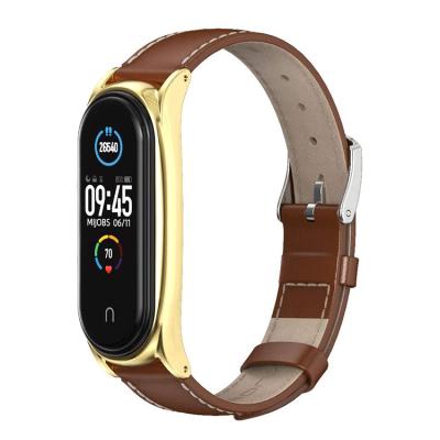 China China factory adjustable luxury free fit xiaomi 3-4 band and metal leather sight for smart watch mi band compatible with xiaomi4/5/6 for sale