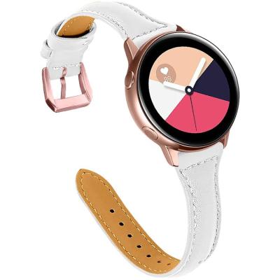 China Casual High Quality Fashion Waterproof Leisure Genuine Leather Thin Leather Plain For Samsung Watch Band for sale