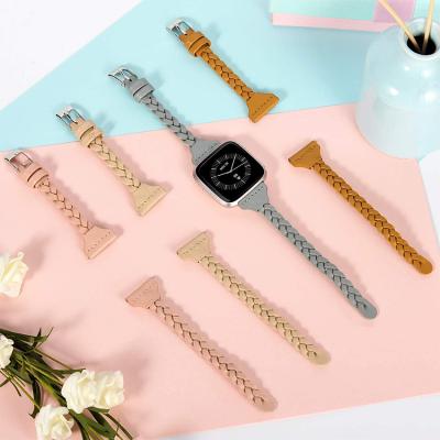 China Good Quality Casual Handmade Weave Watch Band Knitting Leather Luxury Watch Strap for sale