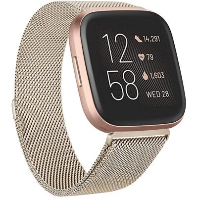 China Versa Stainless Steel Magnetic Milanese Loop Smart Watch Strap compatible with versa/versa lite/versa2/3 for sale