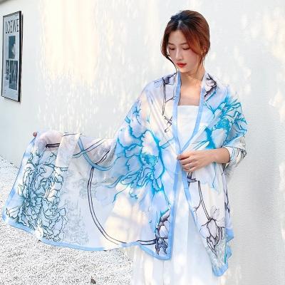 China General ready to ship summer wholesale high quality fashionable elegent ladies silk satin scarf with multifunctional for sale