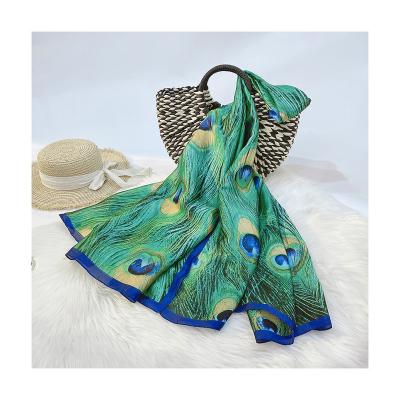 China Stain Direct Selling Multi Color Polyester Silk Scarf For Women With Dual Purpose Apply In Spring And Autumn for sale