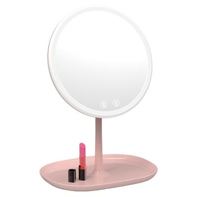 China Hot Selling Lit Led Portable Beauty Touch Screen Desktop Makeup Mirror With Led Light Smart Flat Mirror for sale