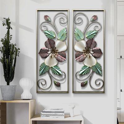 China High Quality Modern Nordic Minimalist Luxury Modern Decorative Wall Art 3d Metal Wall Panel Flower Home Decor Hanging Living Room for sale