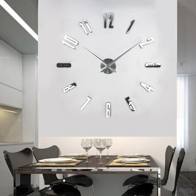 China Calendars Wholesale Luxury Large Living Room 12cm Needle Quartz Movement Wall Clocks Home Decor Modern Design 3D Wall Clock DIY Wall Clock for sale